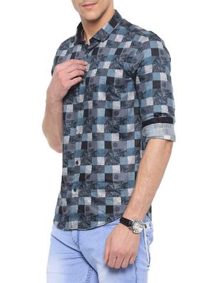 blue cotton casual shirt - 14656037 - Standard Image - 2