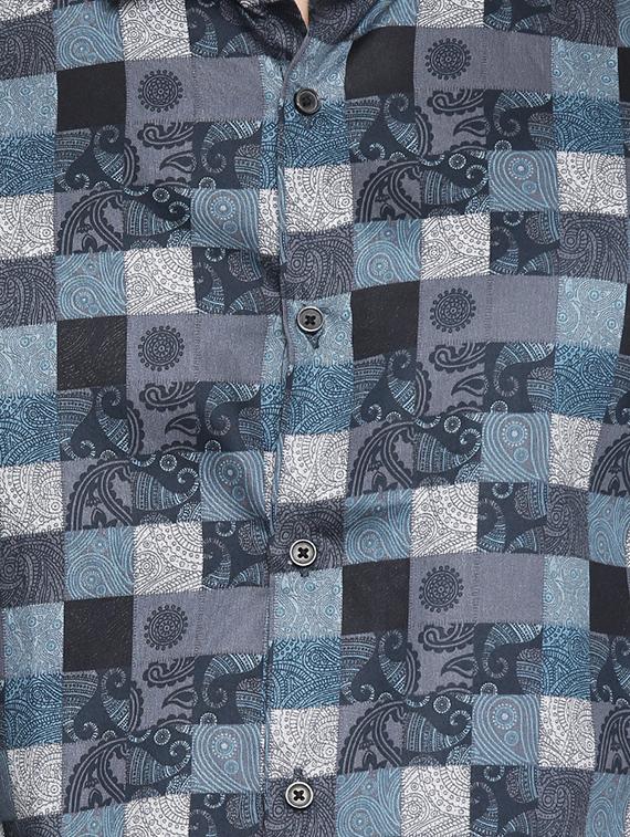 blue cotton casual shirt - 14656037 - Zoom Image - 4