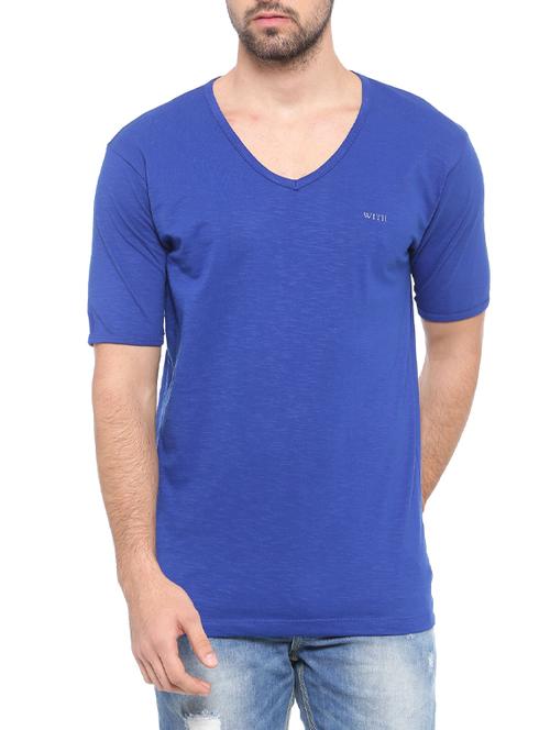 blue solid t-shirt - 14656143 - Standard Image - 1