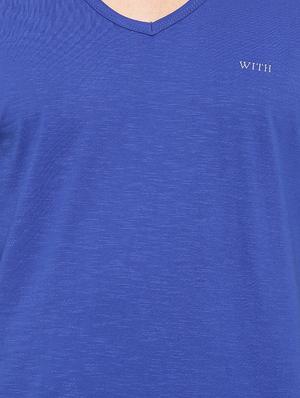 blue solid t-shirt - 14656143 - Standard Image - 4