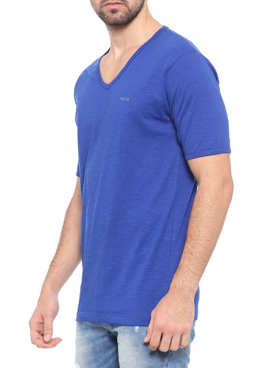blue solid t-shirt - 14656143 - Zoom Image - 2