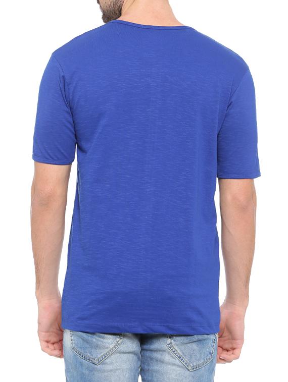 blue solid t-shirt - 14656143 - Zoom Image - 3