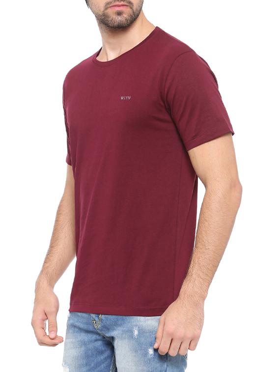 maroon cotton t-shirt - 14656241 - Zoom Image - 2