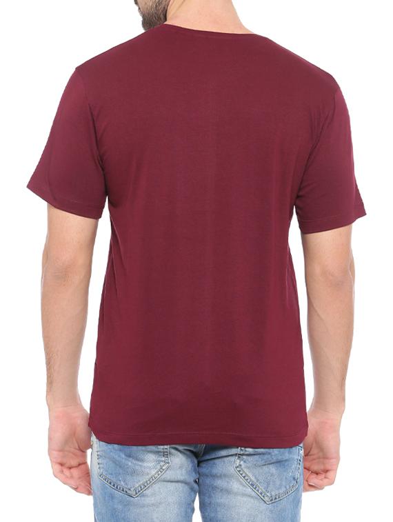 maroon cotton t-shirt - 14656241 - Zoom Image - 3