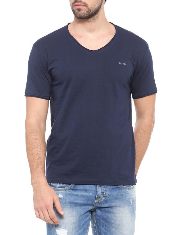 navy blue cotton t-shirt - 14656252 - Zoom Image - 1