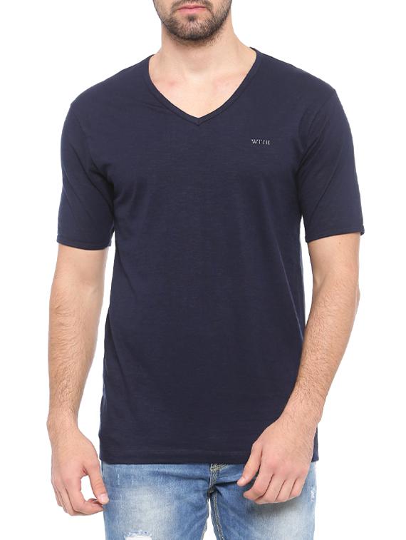 navy blue cotton t-shirt - 14656254 - Zoom Image - 1