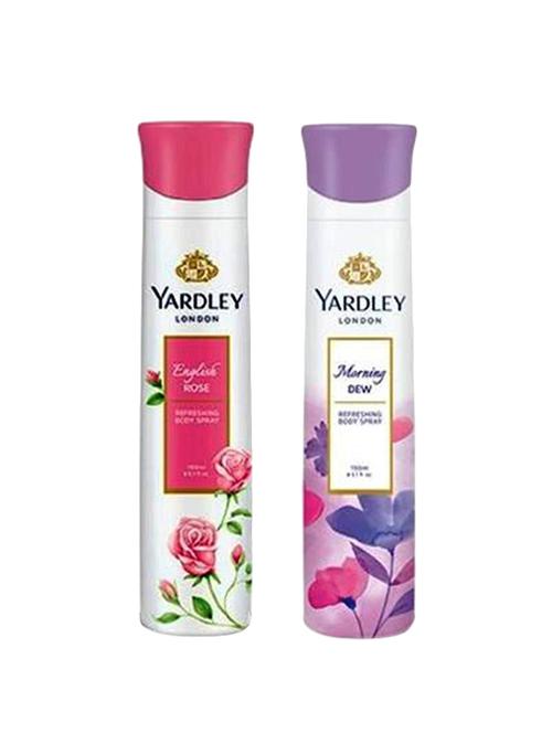 yardley london english rose and morning dew deodorant spray (150 ml, pack of 2) - 14656982 - Very Small Image - 1