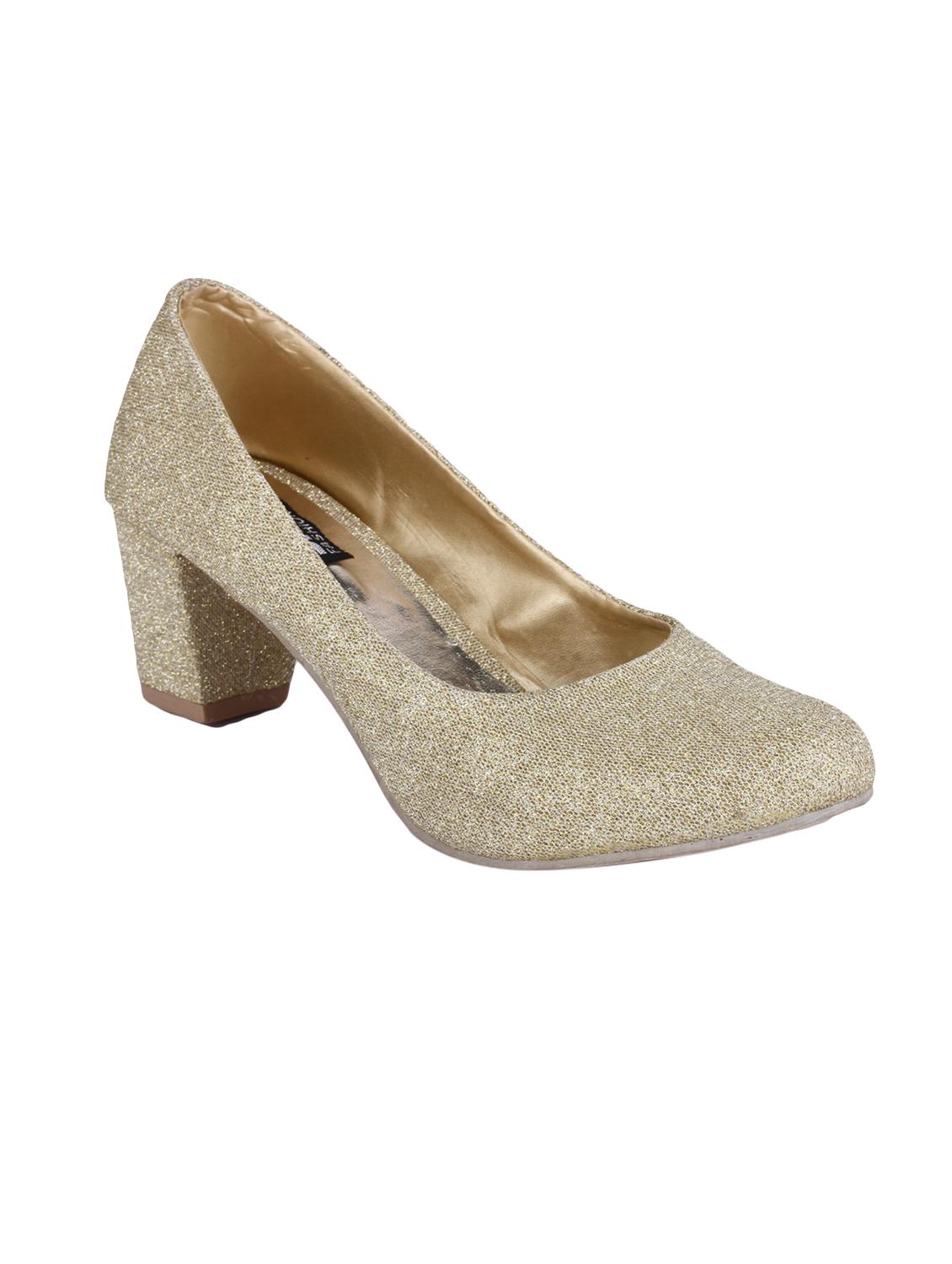 gold faux leather slip on pumps - 14657047 - Zoom Image - 1