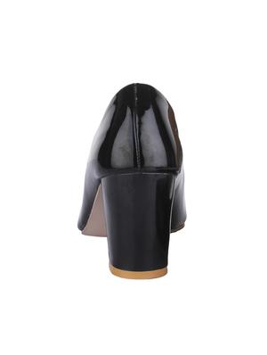 black faux leather slip on pumps - 14657055 - Standard Image - 3