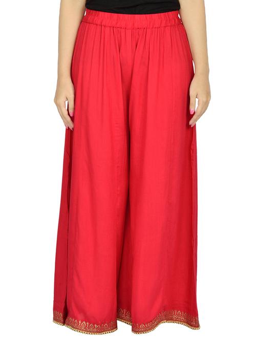 red viscose straight palazzo - 14657543 - Very Small Image - 1