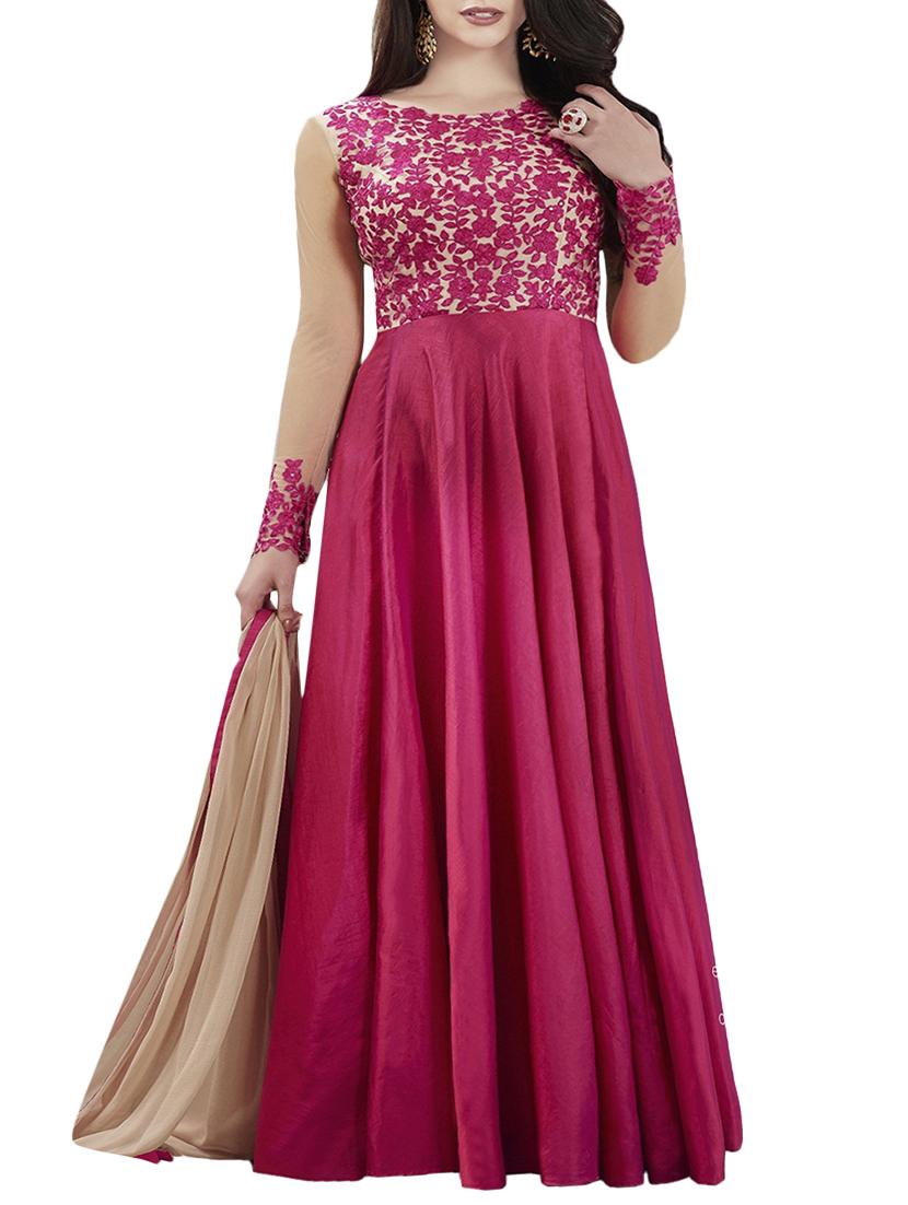 embroidered semi-stitched flared suit - 14657938 - Zoom Image - 1