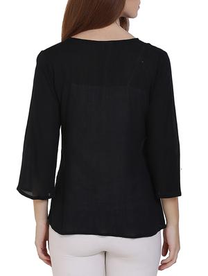 tie up neck embroidered top - 14658715 - Standard Image - 3