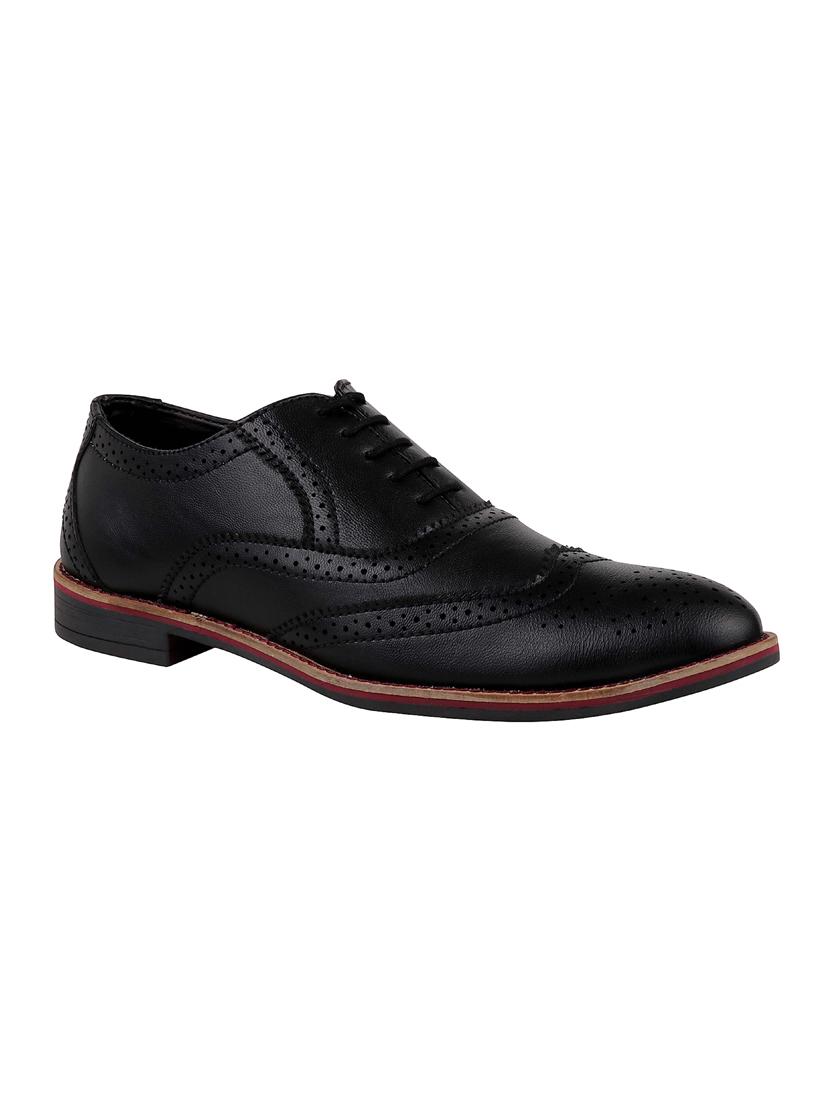 black leatherette lace-up brouge - 14658843 - Zoom Image - 1