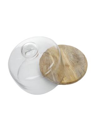 wooden cake platter with glass dome - 14661587 - Standard Image - 6
