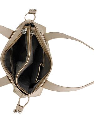 cream leatherette regular handbag - 14662429 - Standard Image - 3