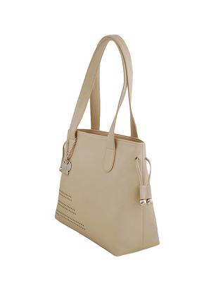 cream leatherette regular handbag - 14662429 - Standard Image - 4