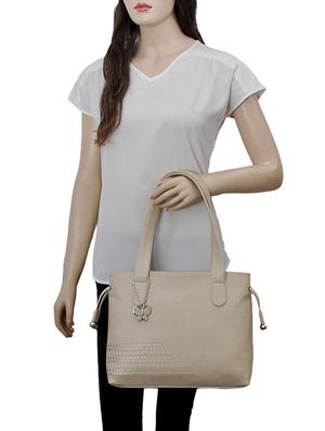 cream leatherette regular handbag - 14662429 - Standard Image - 5