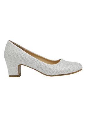 silver faux leather slip on pumps - 14664632 - Standard Image - 2
