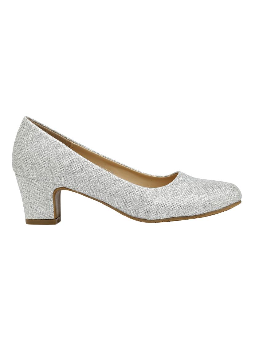 silver faux leather slip on pumps - 14664632 - Zoom Image - 2