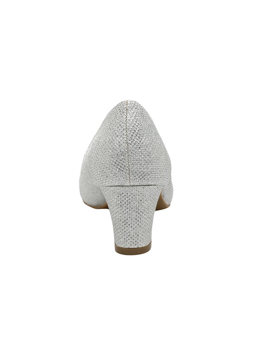 silver faux leather slip on pumps - 14664632 - Zoom Image - 3