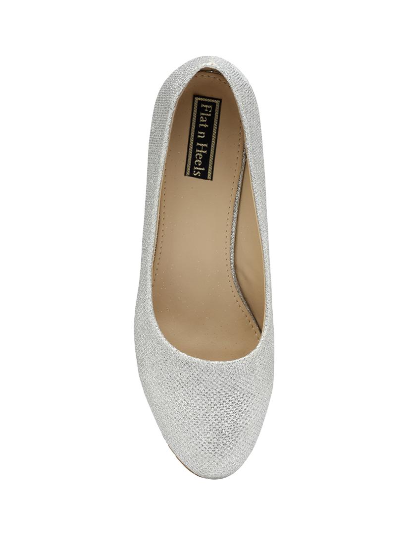 silver faux leather slip on pumps - 14664632 - Zoom Image - 4