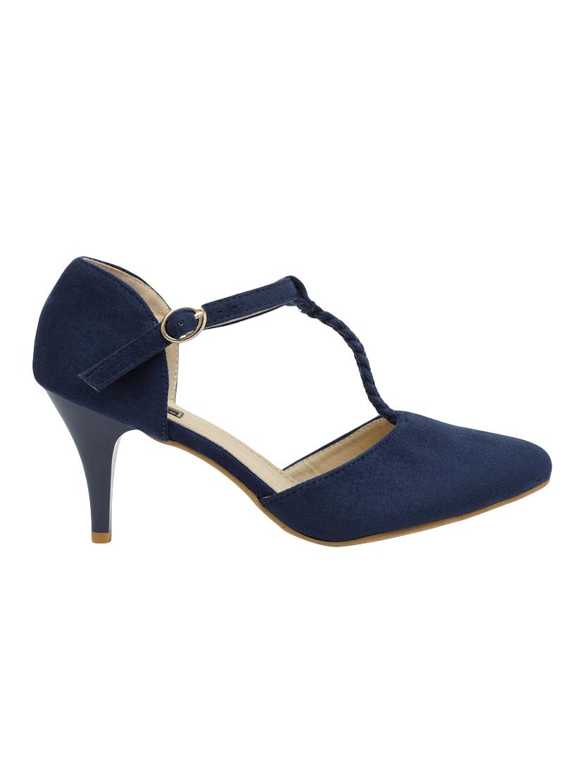 navy suede ankle strap sandals - 14664654 - Zoom Image - 2