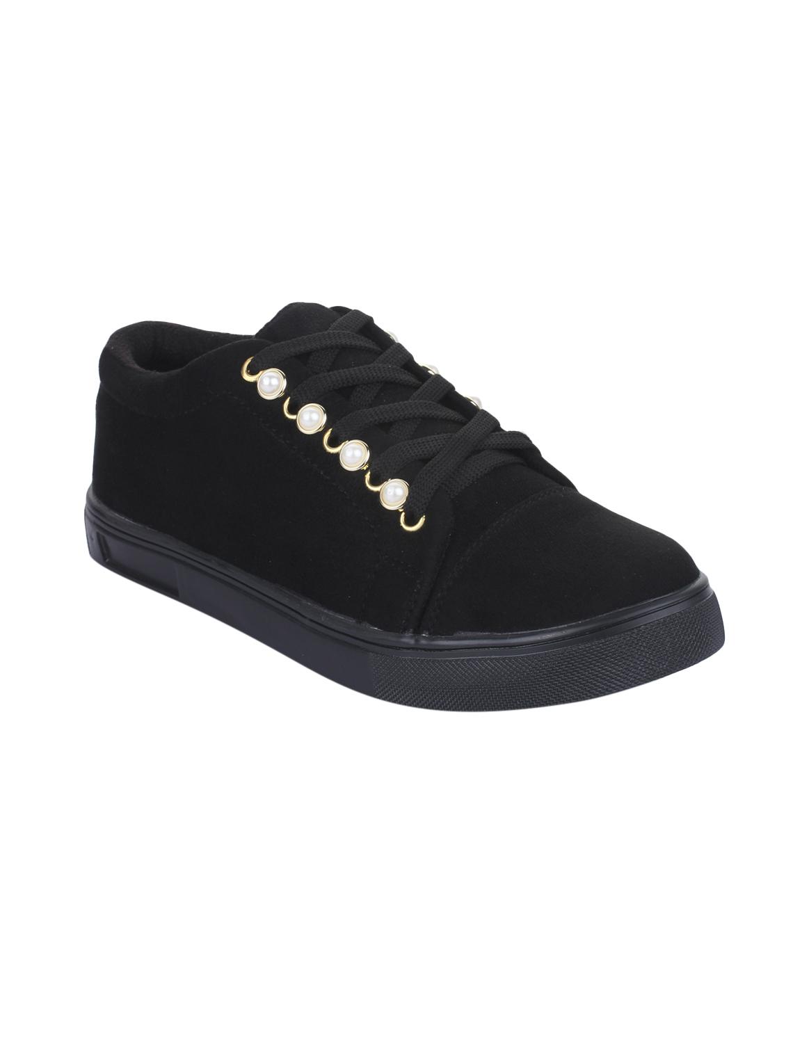 black suede laceup sneakers - 14664825 - Zoom Image - 1