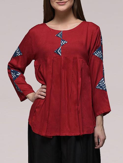 simply kitsch red modal assymmetric top - 14665355 - Very Small Image - 1