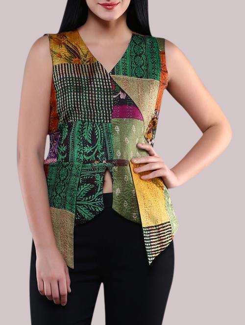 green pure silk top - 14665357 - Standard Image - 1