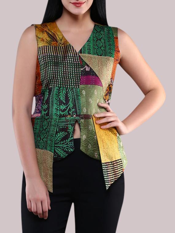 green pure silk top - 14665357 - Zoom Image - 1