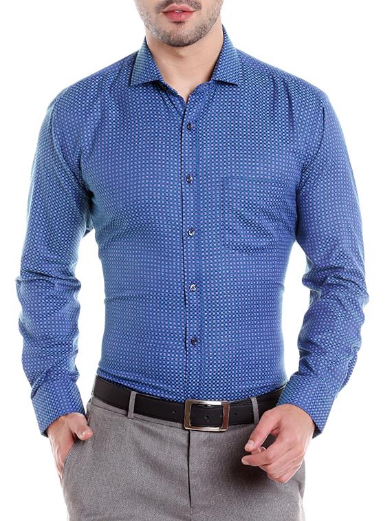 blue polyester formal shirt - 14666378 - Zoom Image - 1