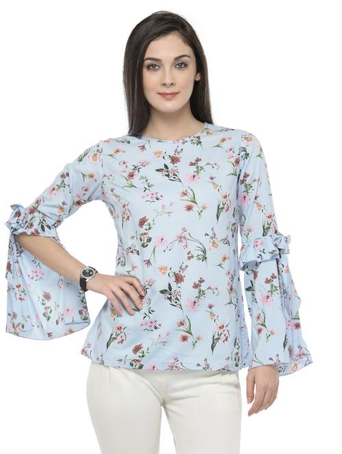bell sleeved floral top - 14668802 - Standard Image - 1