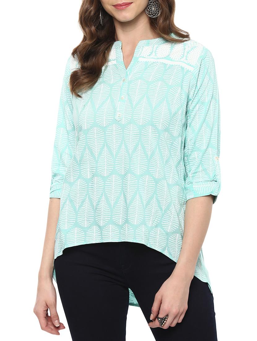 light blue rayon tunic - 14668979 - Zoom Image - 1