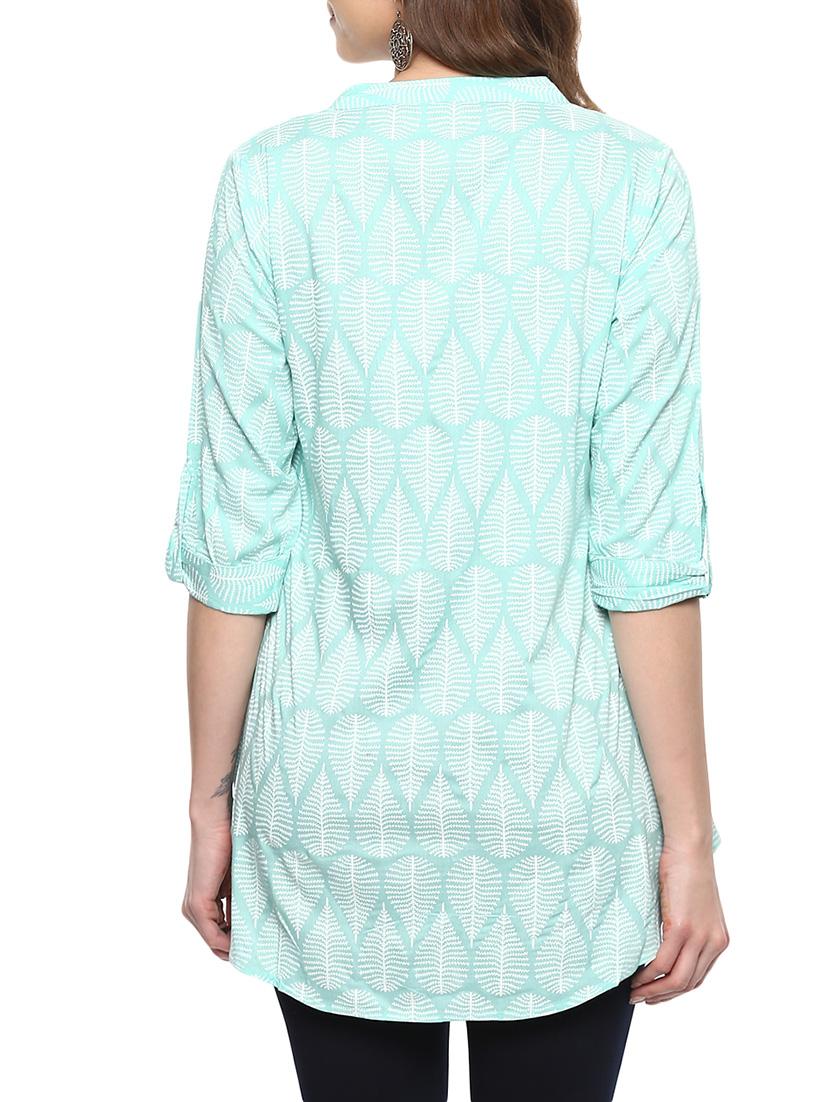light blue rayon tunic - 14668979 - Zoom Image - 3