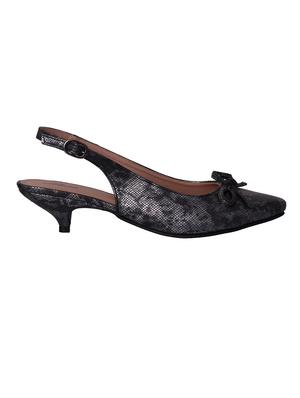 black faux leather back strap sandals - 14669082 - Standard Image - 2