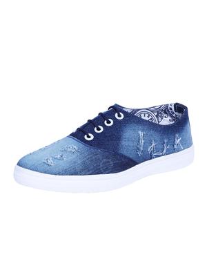 blue denim laceup sneakers - 14669533 - Standard Image - 2