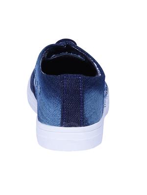 blue denim laceup sneakers - 14669533 - Standard Image - 3