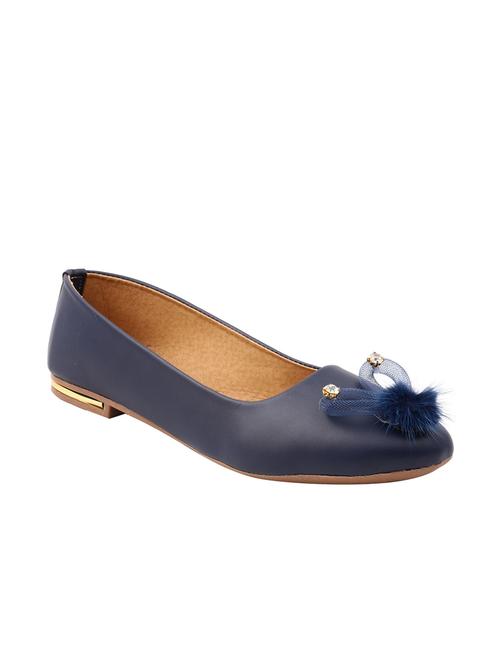 blue leather slip on ballerina - 14669562 - Standard Image - 1