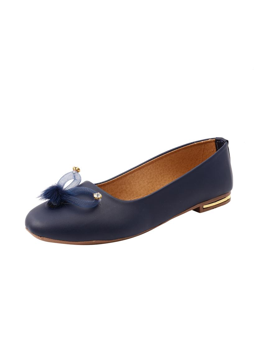 blue leather slip on ballerina - 14669562 - Zoom Image - 2