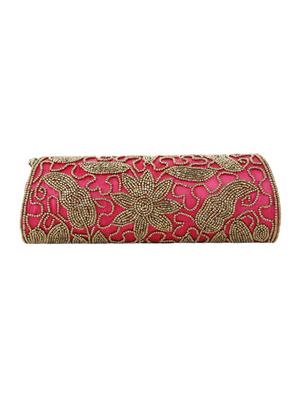 pink satin fold over clutch - 14670906 - Standard Image - 2