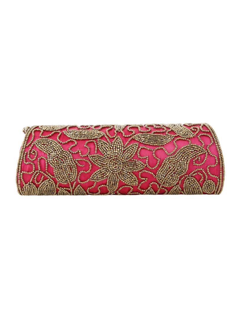 pink satin fold over clutch - 14670906 - Zoom Image - 2