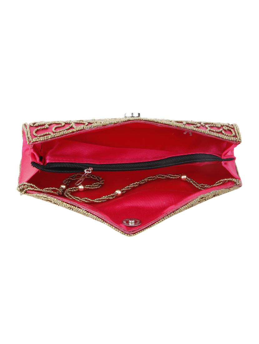pink satin fold over clutch - 14670906 - Zoom Image - 3