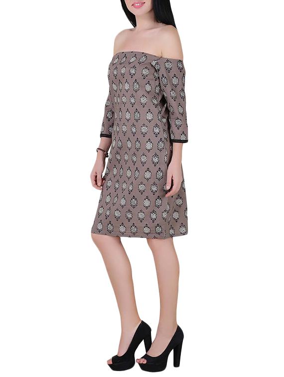 aida grey cotton printed dress - 14670916 - Zoom Image - 2