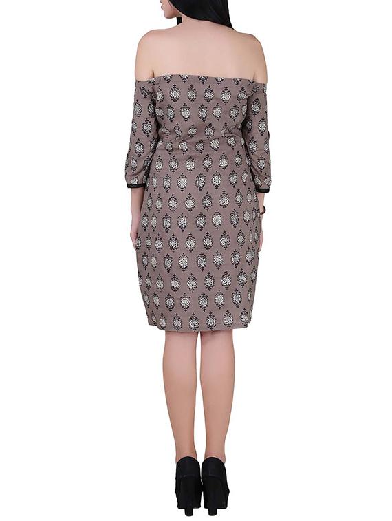 aida grey cotton printed dress - 14670916 - Zoom Image - 3