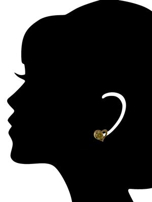 gold metal studs earrings - 14671886 - Standard Image - 3