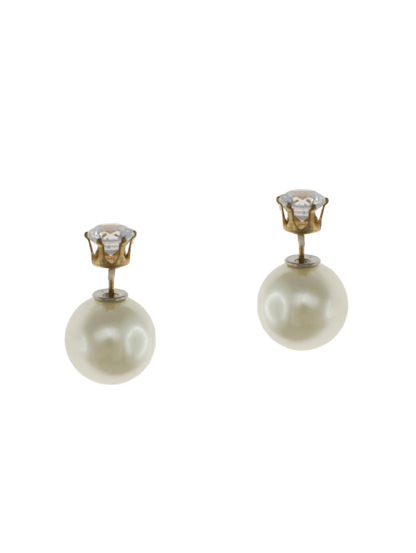 white metal studs earrings - 14671896 - Zoom Image - 1