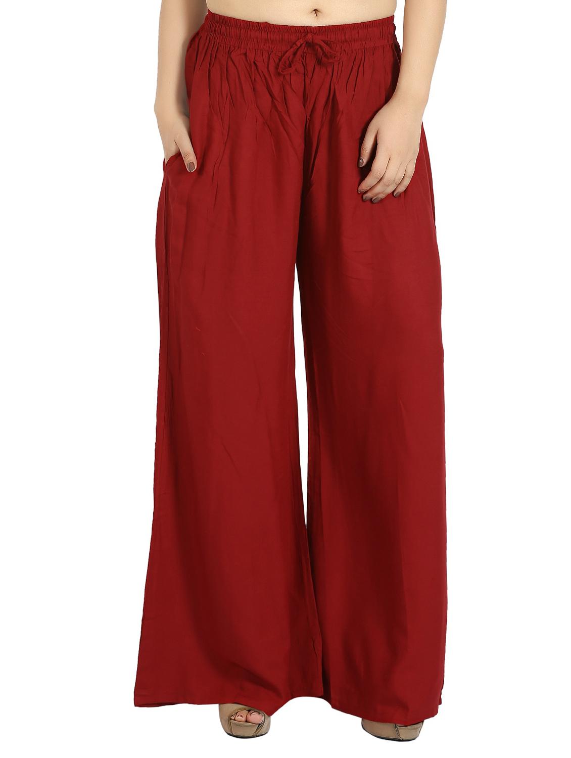 red viscose palazzos - 14673388 - Zoom Image - 1