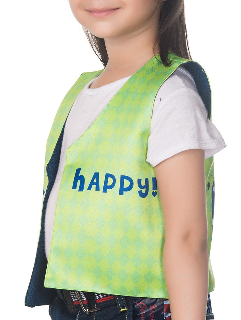 multi colored cotton blend waistcoat - 14674698 - Zoom Image - 2
