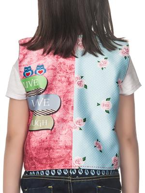 multi colored cotton blend waistcoat - 14674704 - Standard Image - 3