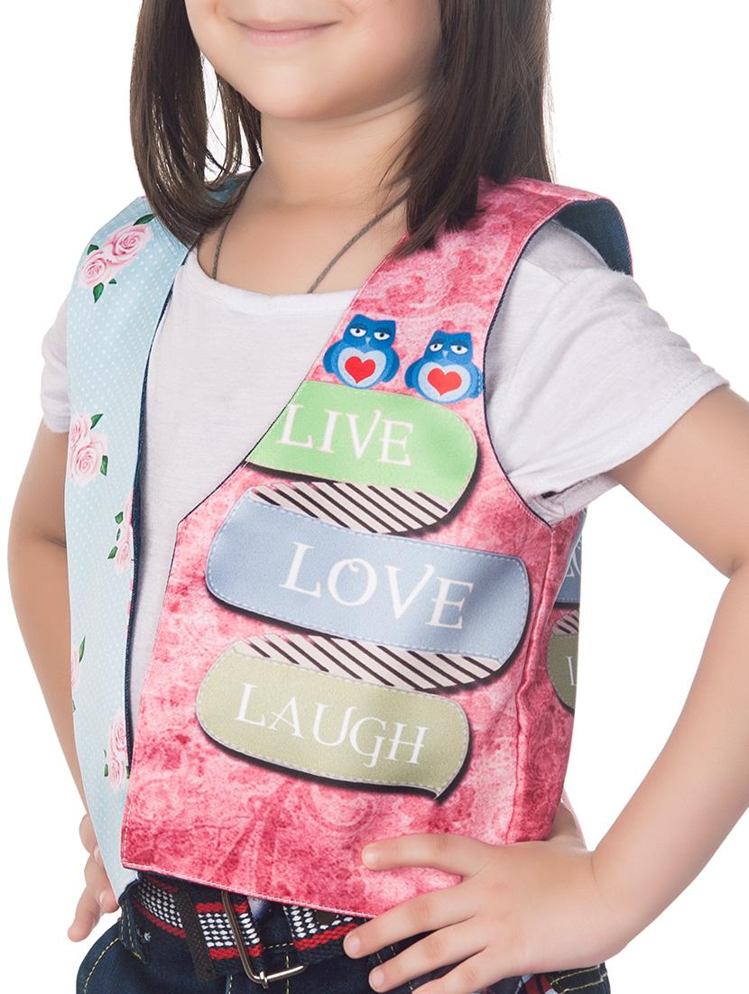 multi colored cotton blend waistcoat - 14674704 - Zoom Image - 2